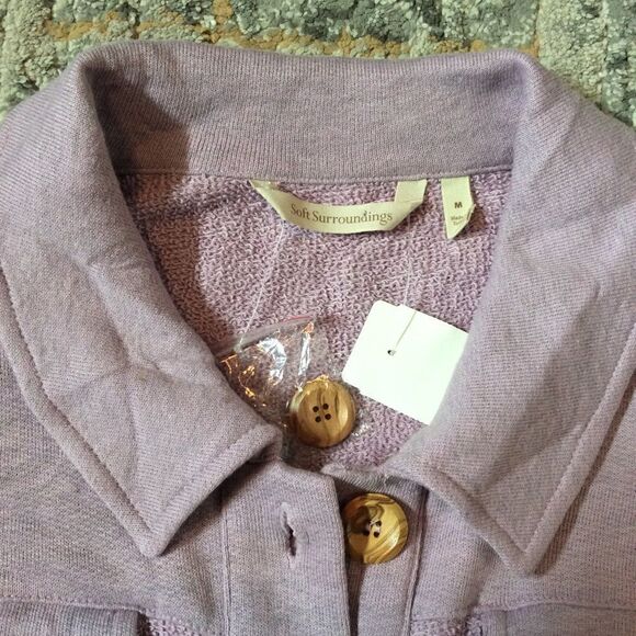 SOFT SURROUNDINGS TERRY KNIT SHACKET/SHIRT! NWT! M - Picture 2 of 8